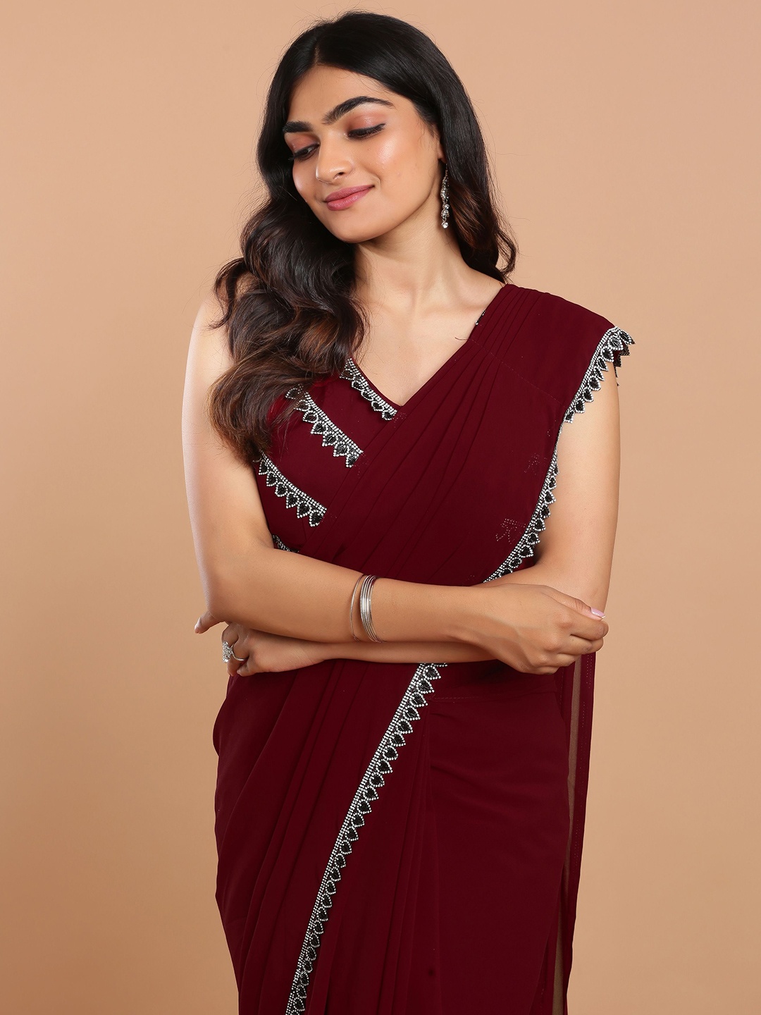 

Kalyan Silks Cotton Ready to Wear Saree, Maroon