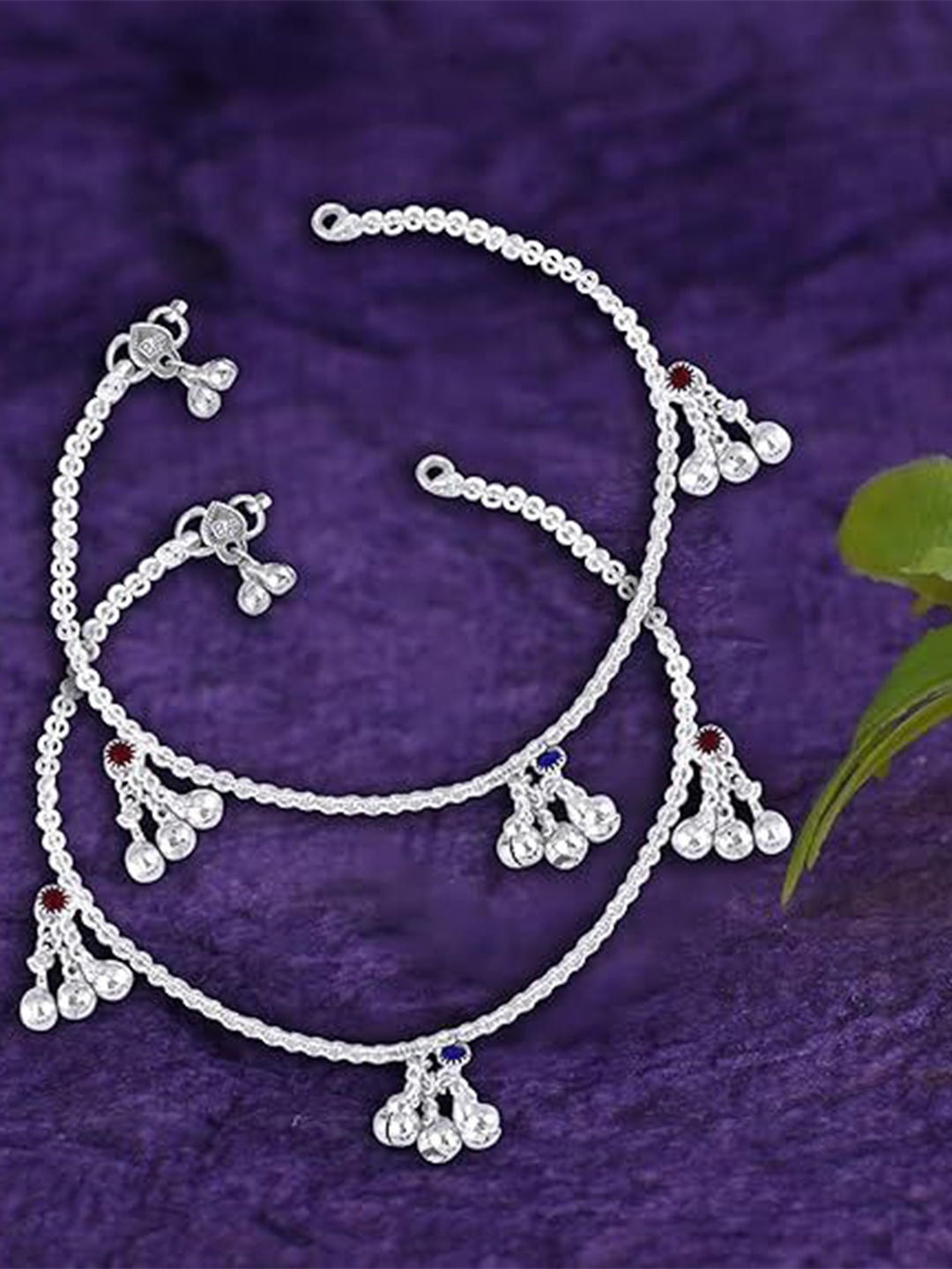 

Heer Collection Set Of 2 Silver-Plated Anklet