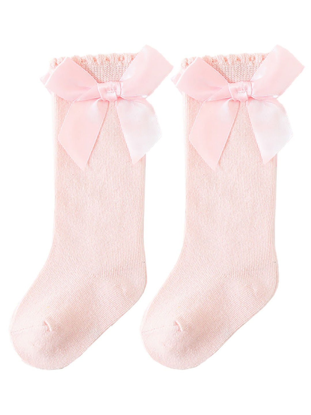 

SYGA Kids Above Knee Length Cotton Socks, Pink