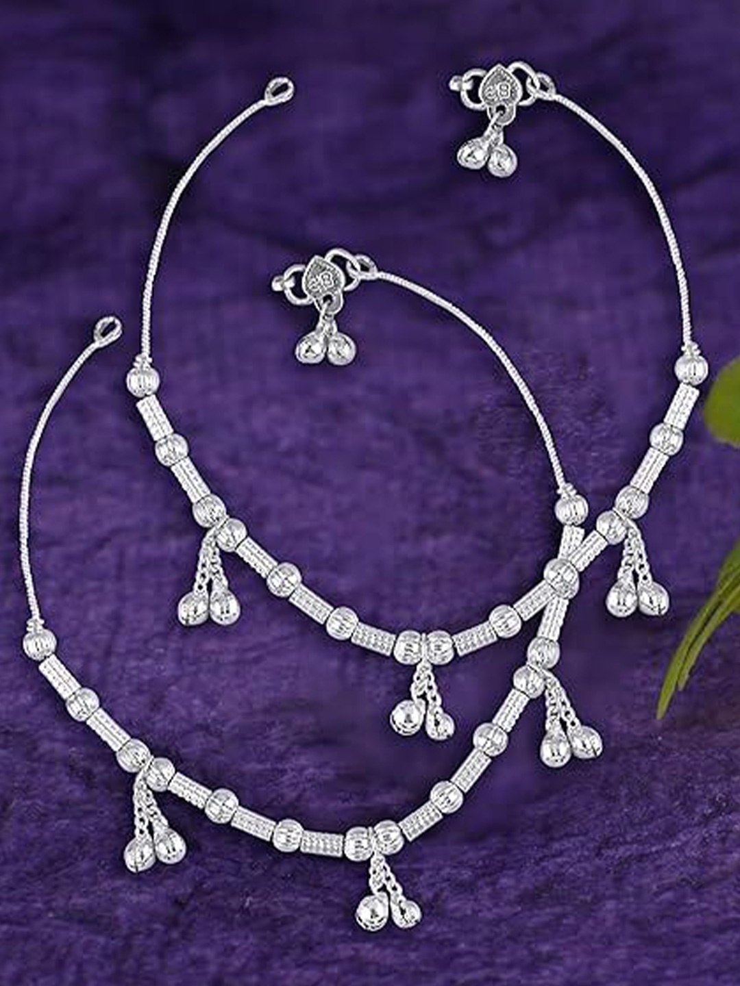 

Heer Collection Set Of 2 Silver-Plated Anklet