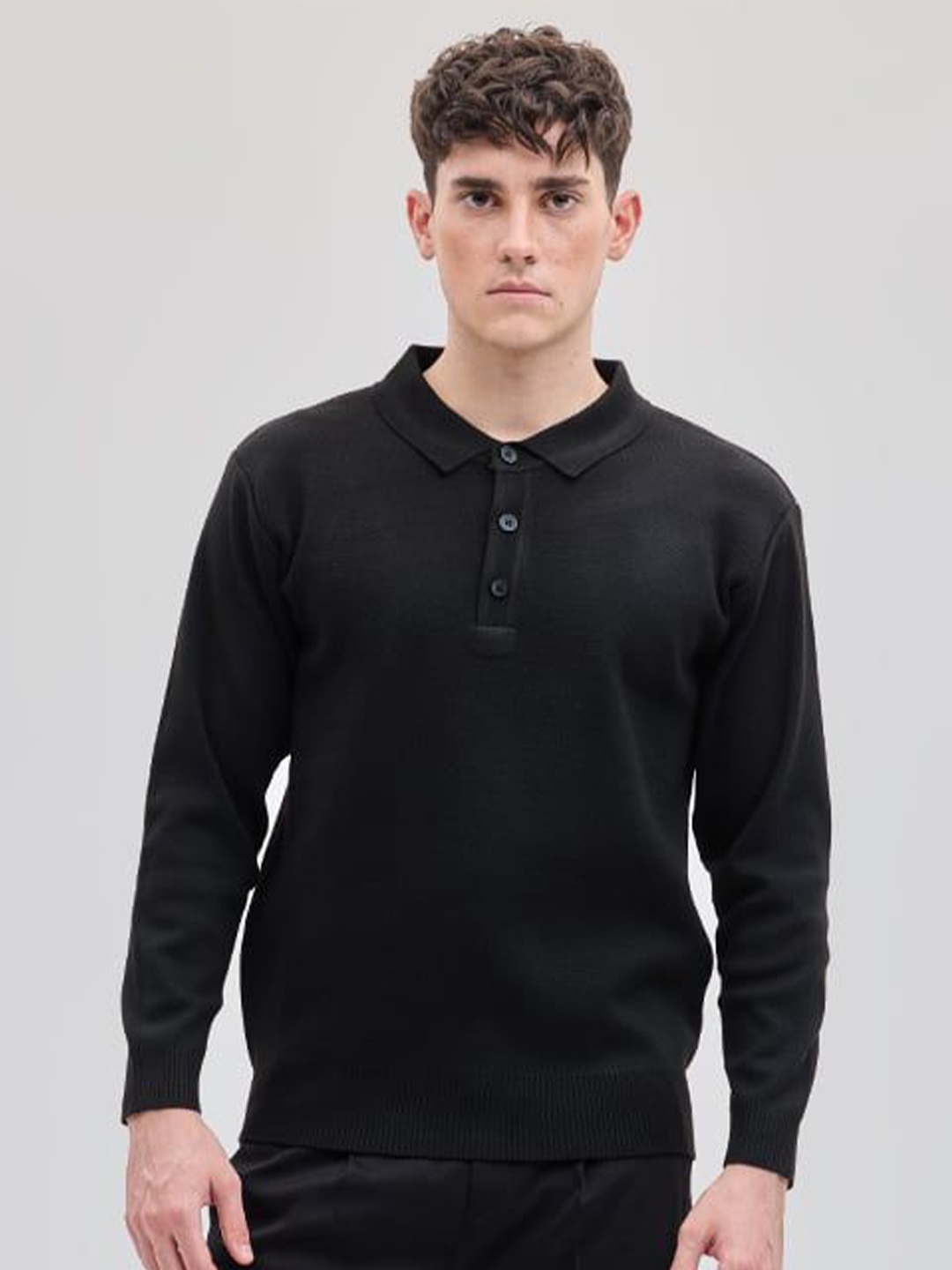 

Snitch Men Solid Long Sleeves Pullover, Black