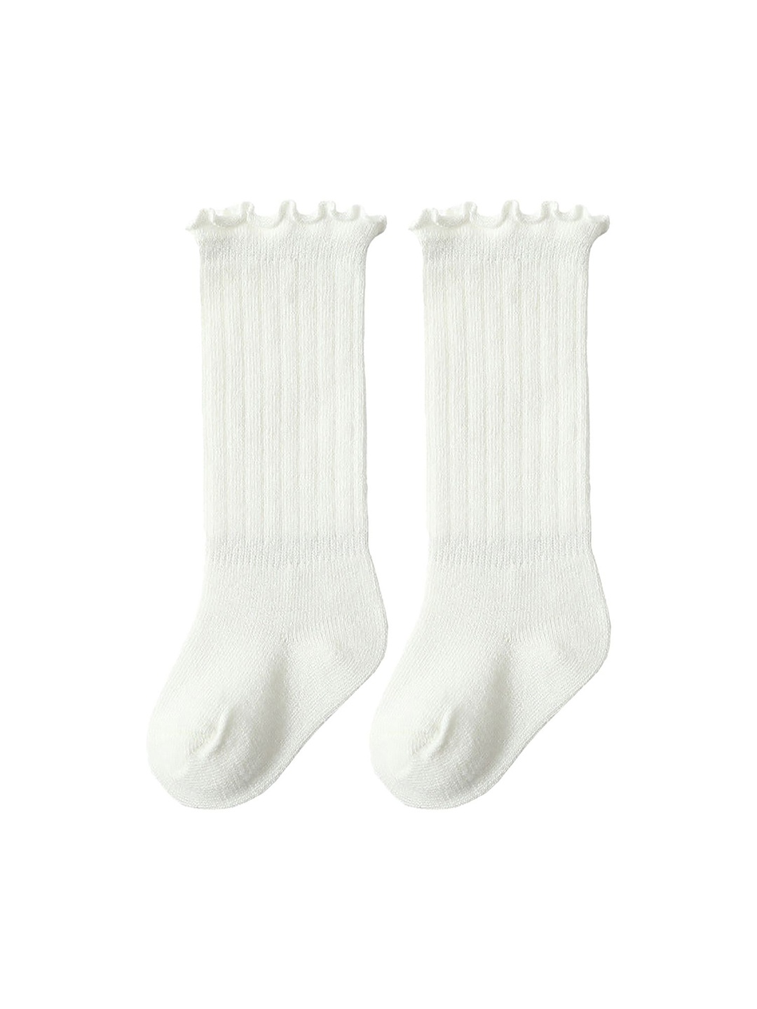 

SYGA Kids Striped Cotton Above Knee-Length Socks, White