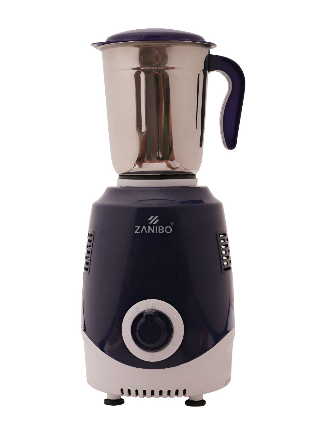 

ZANIBO Champ Navy Blue & White 2 Jars Wet Grinder And Dry Juicer Mixer 500 W