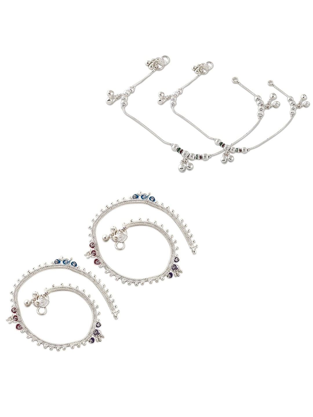 

Heer Collection Set Of 2 Silver-Plated Anklet