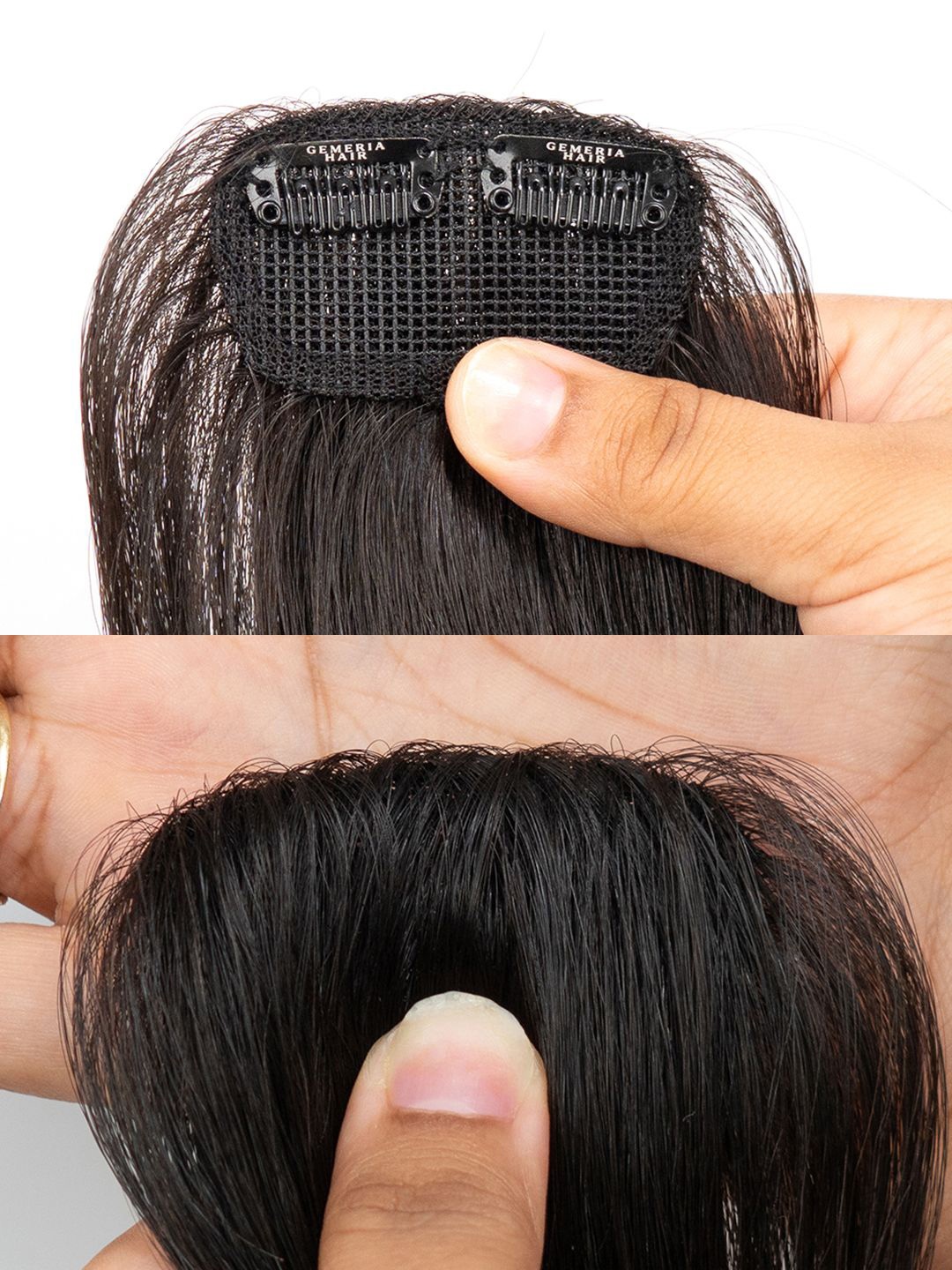 

GEMERIA HAIR Clip-In Straight Scalp Topper Hair Extension - Natural Black Brown - 15 Inch