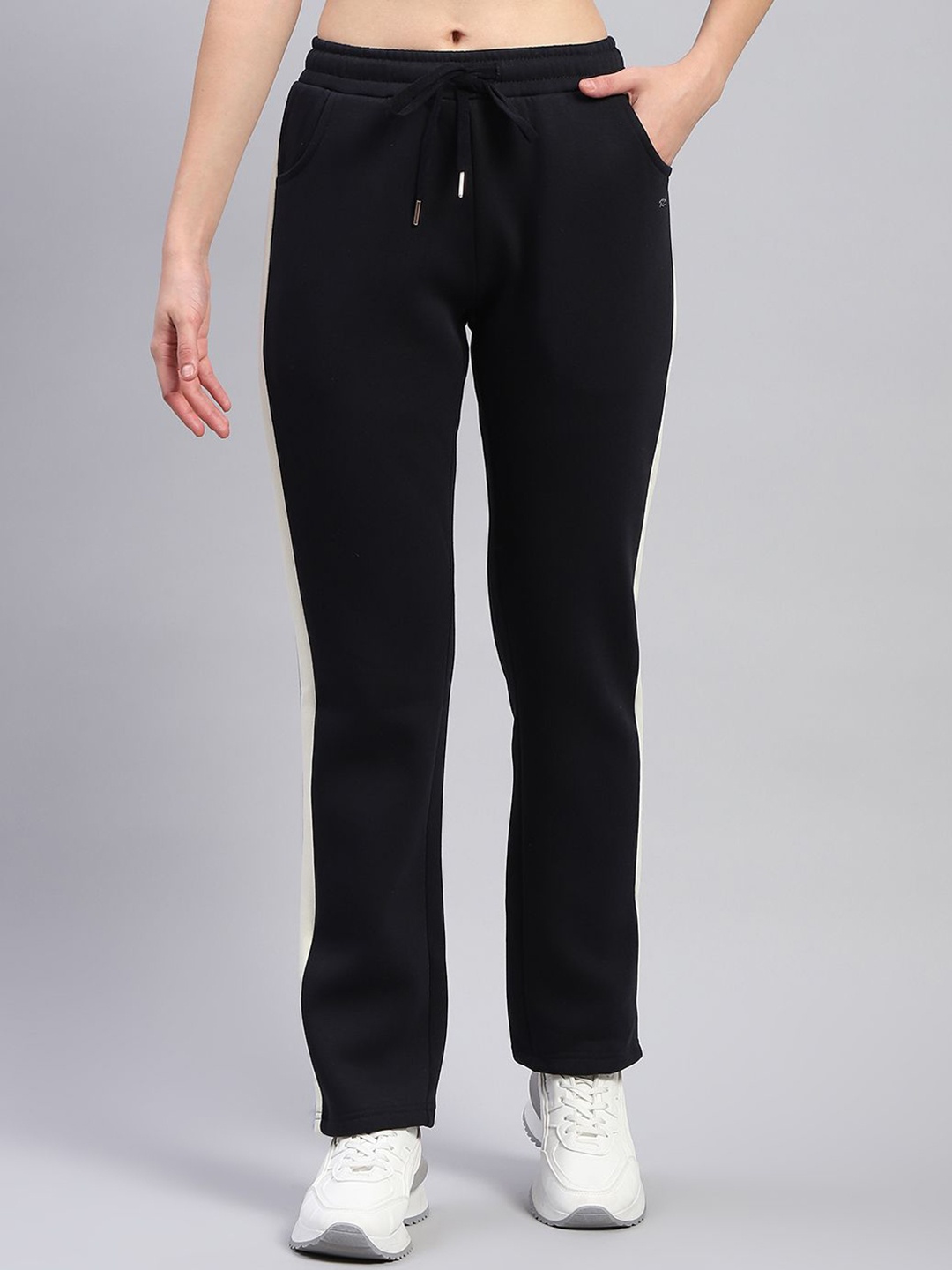 

Monte Carlo Women Mid Rise Cotton Track Pants, Black