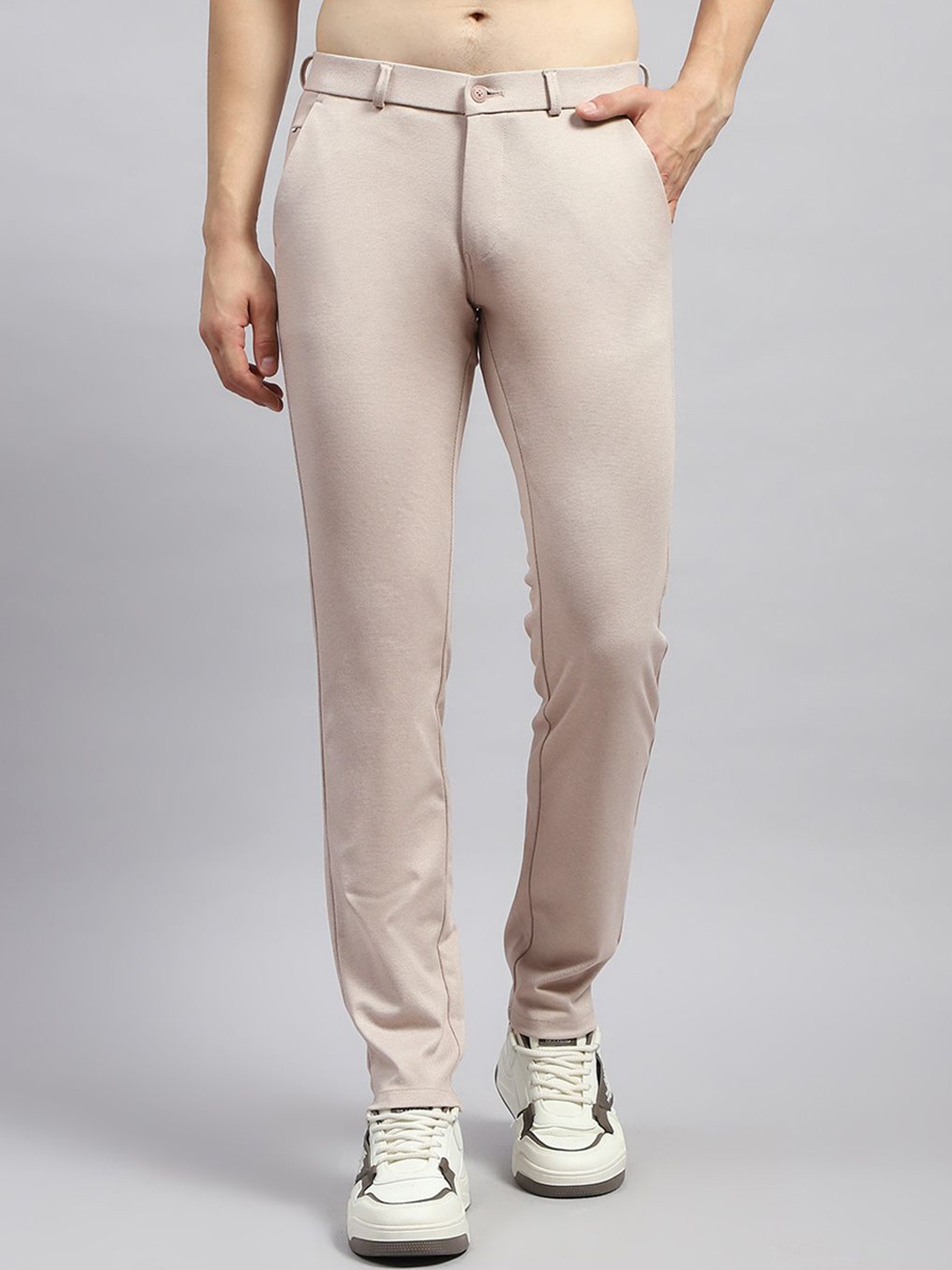 

Monte Carlo Men Mid-Rise Trousers, Beige