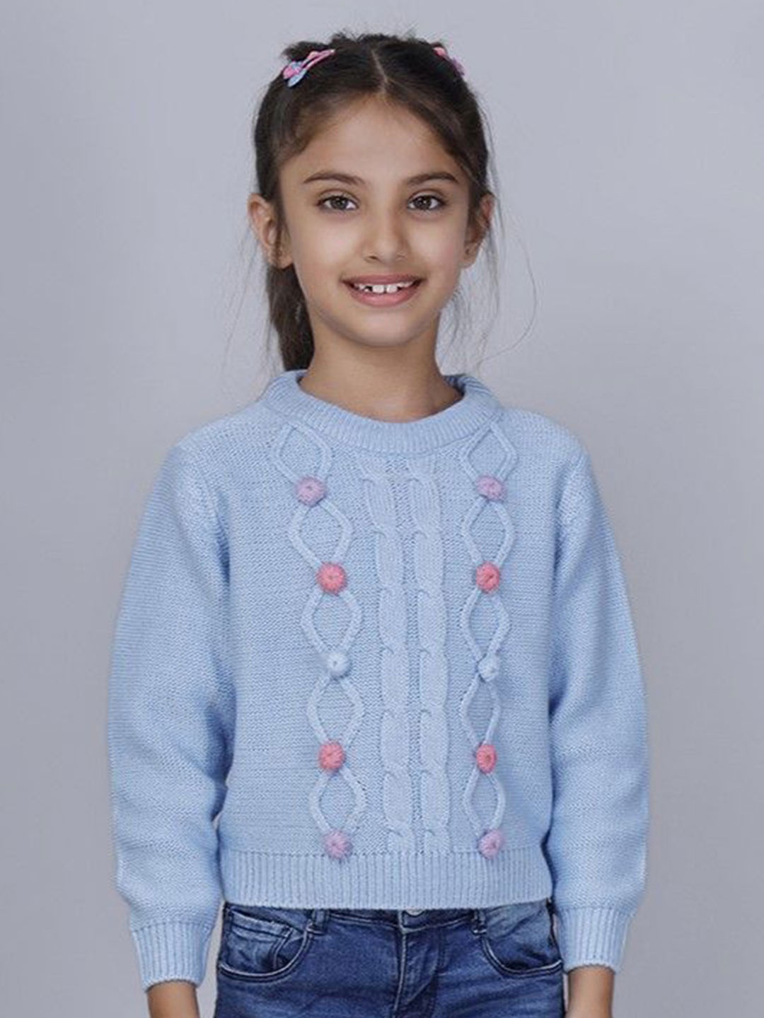 

JoE Hazel Girls Cable Knit Pullover, Blue