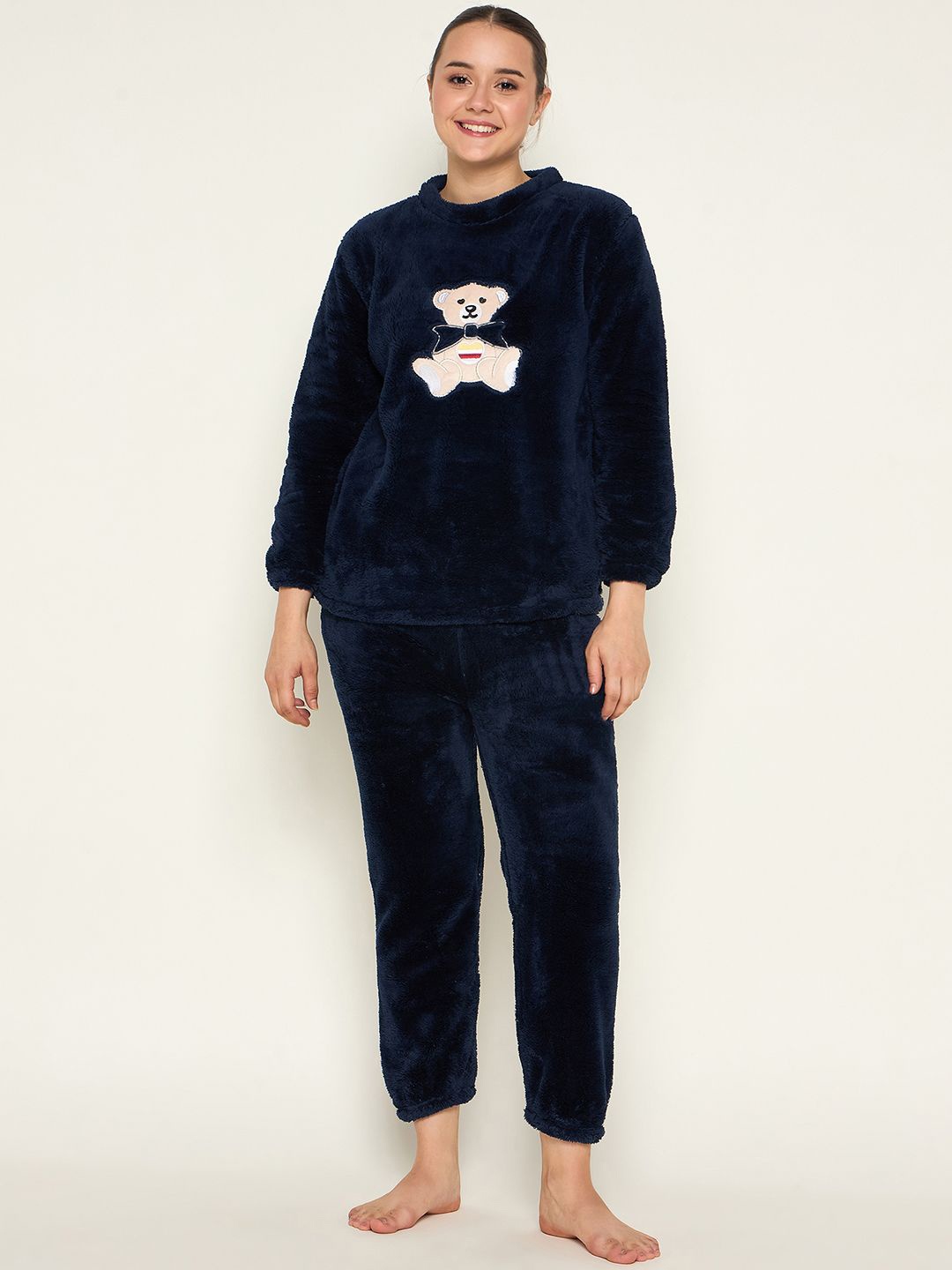 

Camey Women Printed Night suit, Navy blue