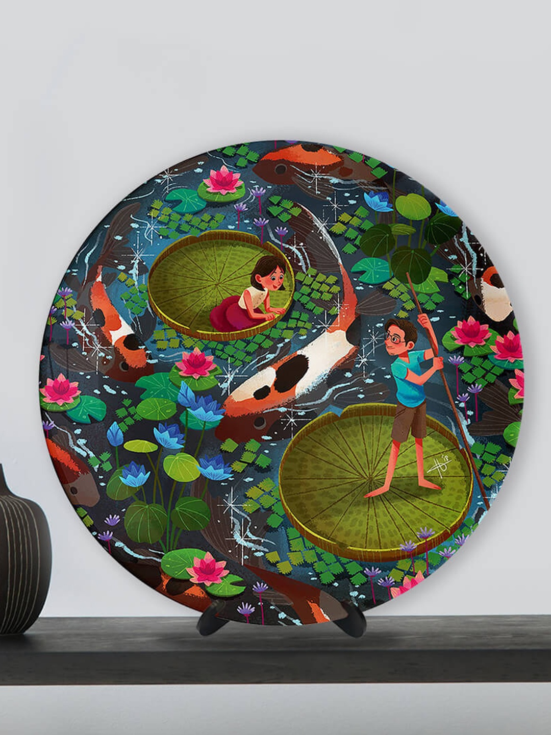 

The Plated Project Green & Pink Ceramic Wall Plate Decor