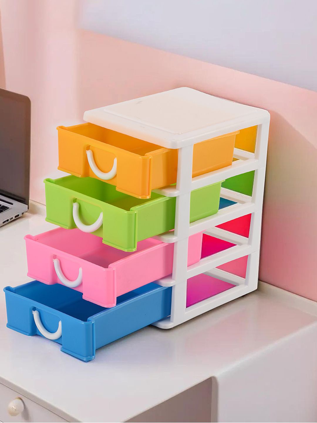 

Kuber Industries White 2 Pieces 4-Tier Storage Organisers