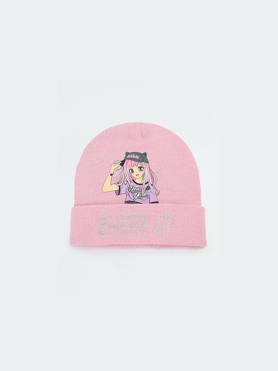 

max Girls Printed Beanie, Pink
