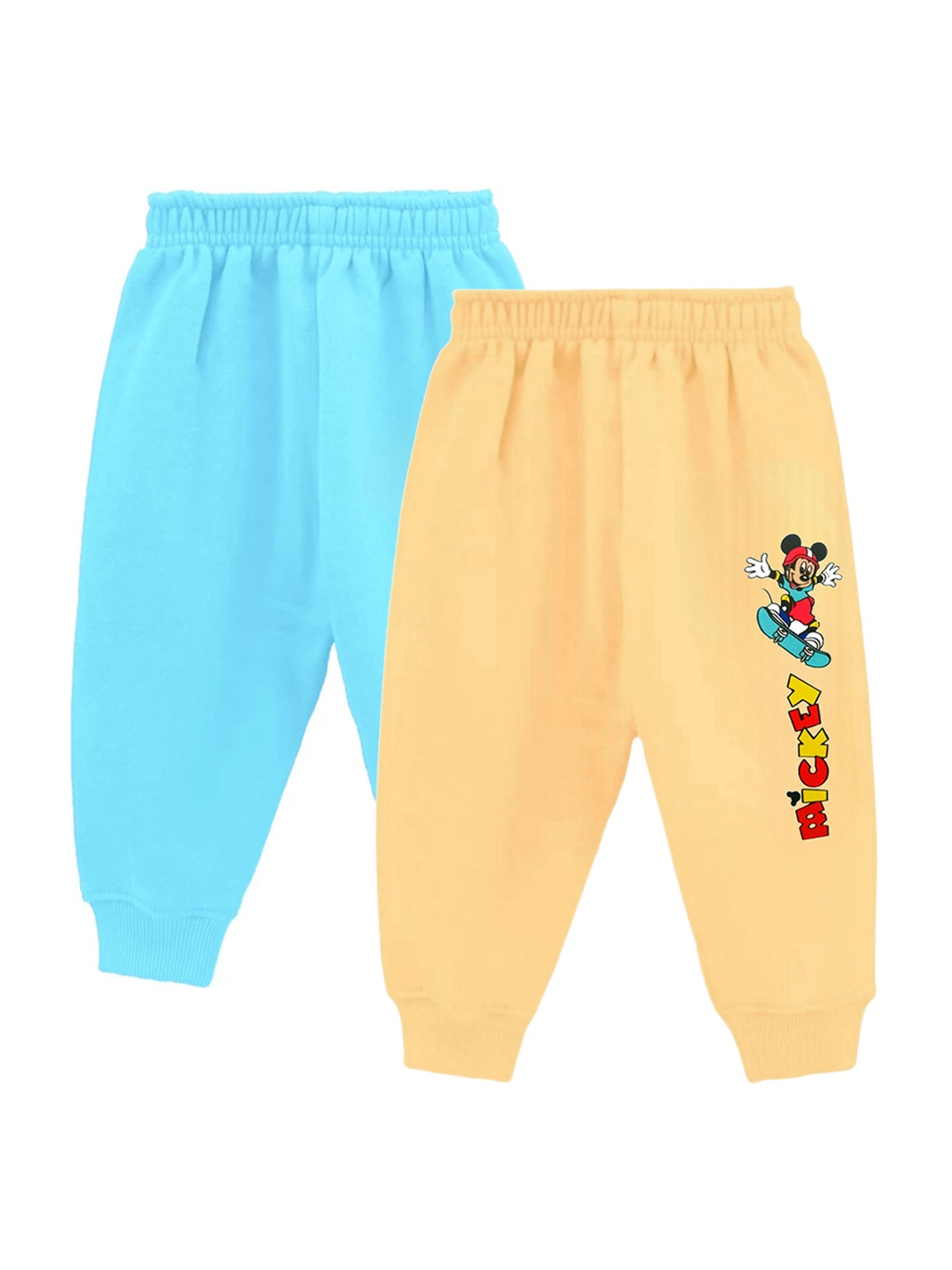 

BAESD Kids Pack Of 2 Printed Cotton Joggers, Beige