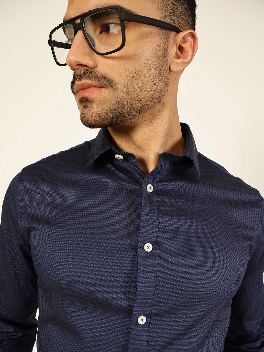 

Thomas Scott Men Premium Slim Fit Opaque Formal Shirt, Navy blue