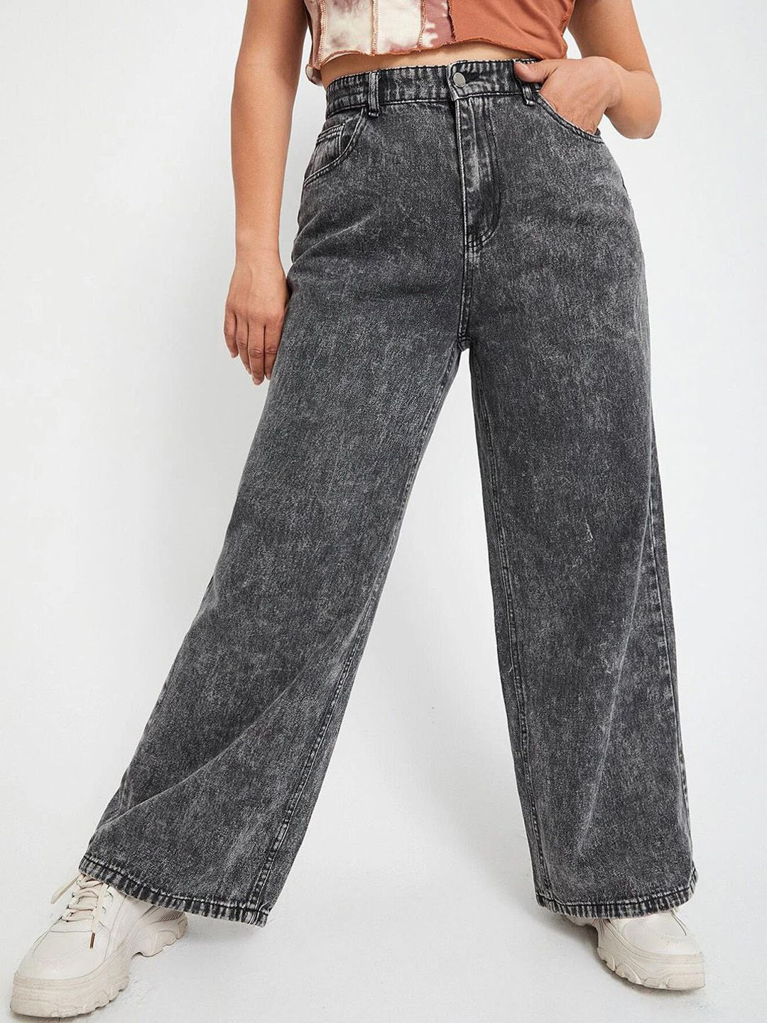 

Stylecast X Kotty Women Cotton High-Rise Stretchable Jeans, Grey