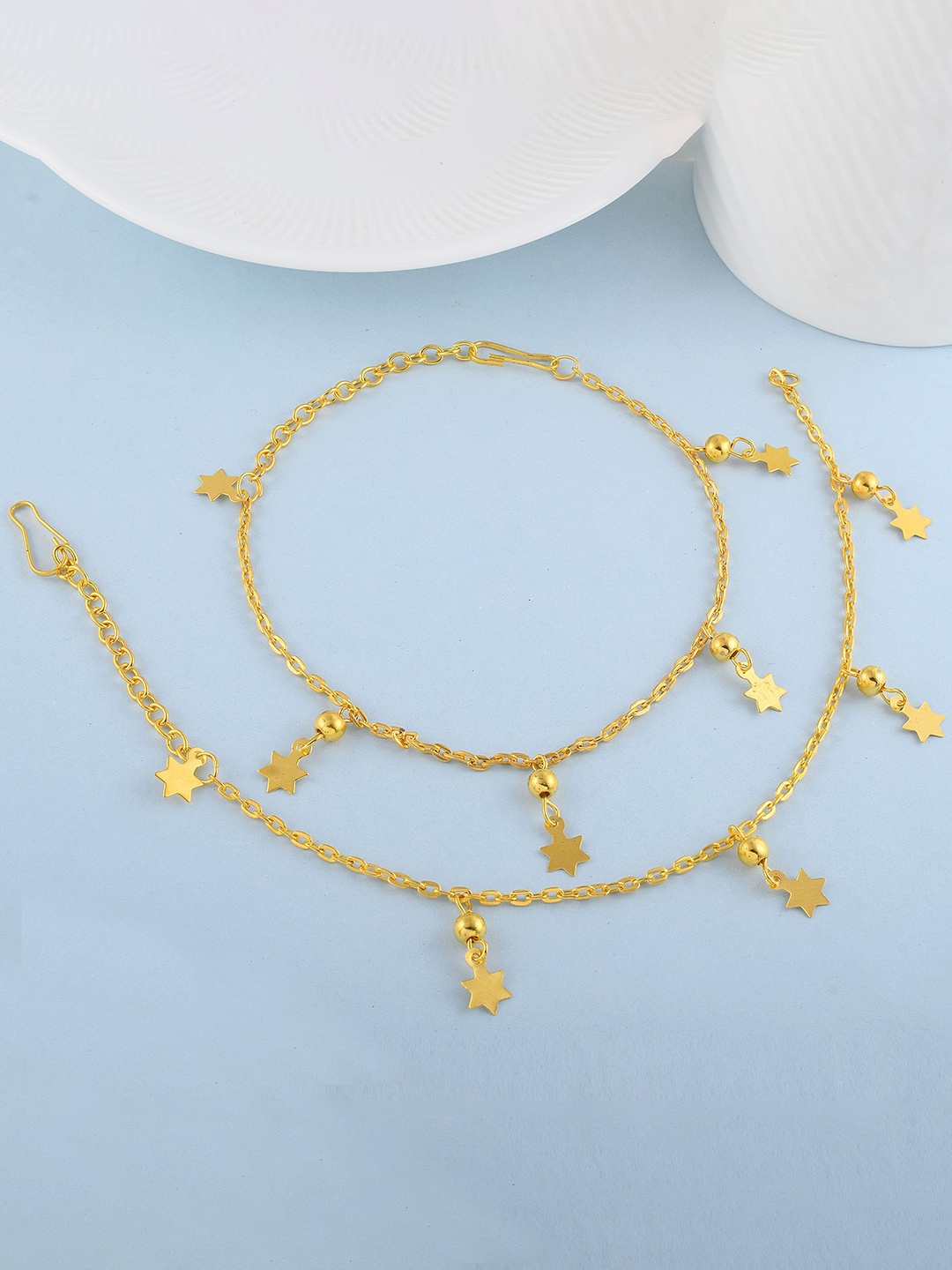 

MEMOIR Gold-Plated Star Charms Anklet