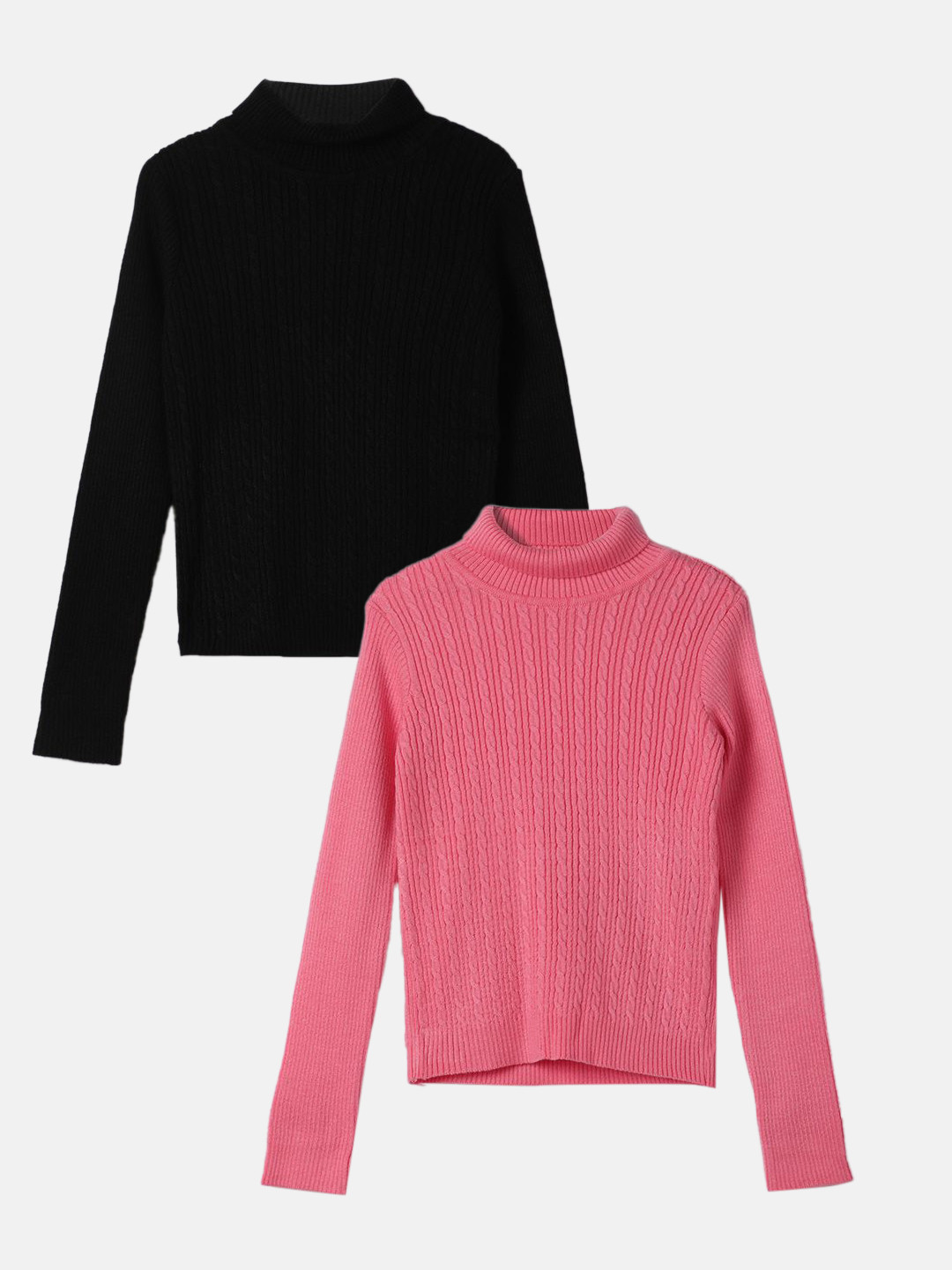 

Juniors by Lifestyle Girls Pack of 2 Self Design Pullover, Pink
