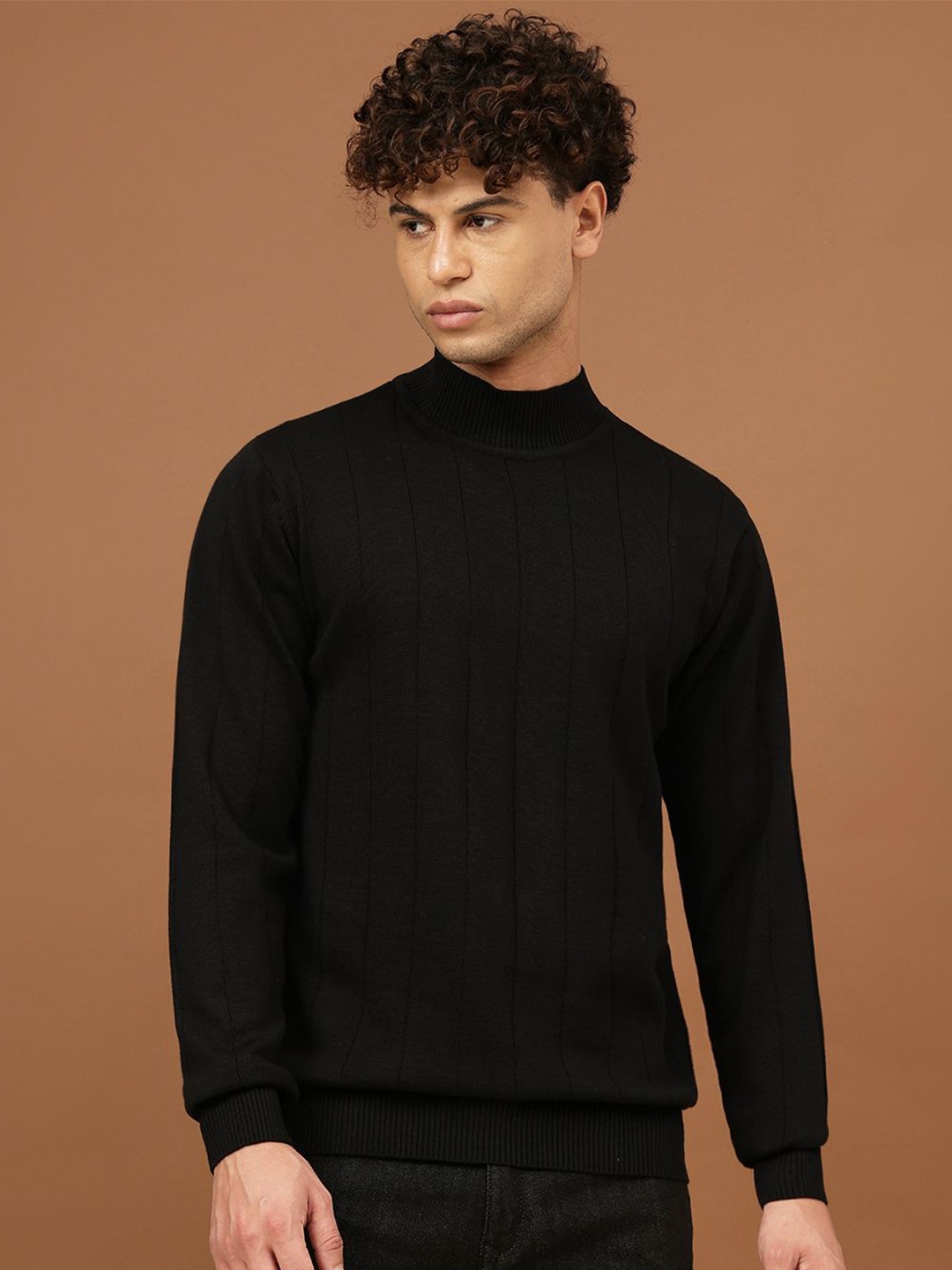 

Richlook Men High Neck Long Sleeves Sweatshirt, Black