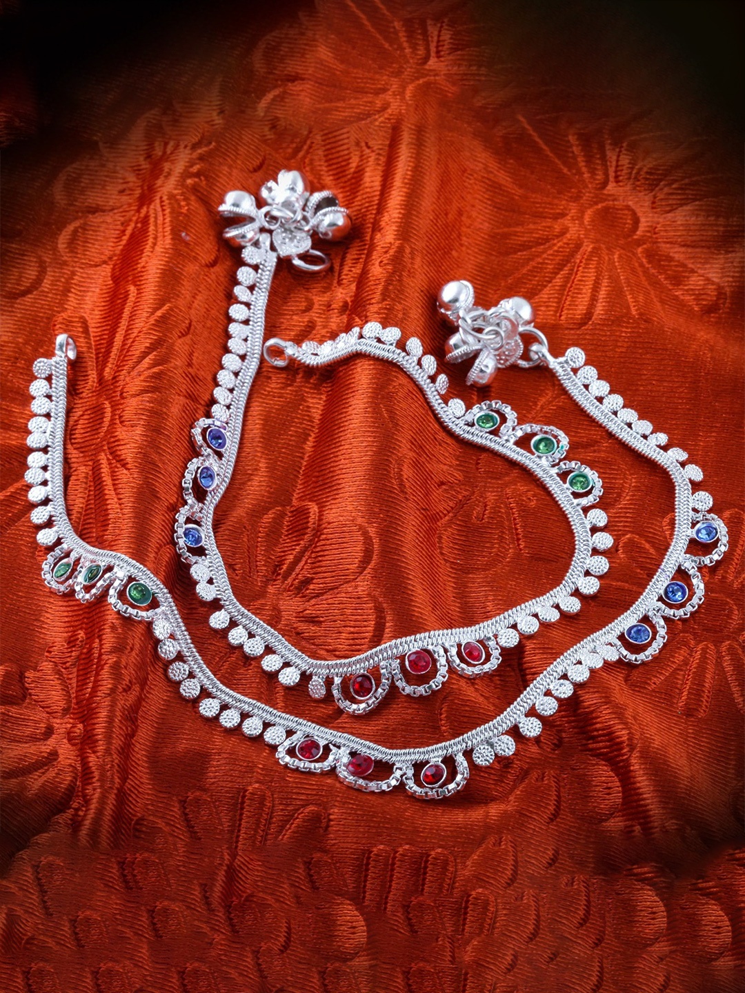 

Heer Collection Set Of 2 Silver-Plated Anklet