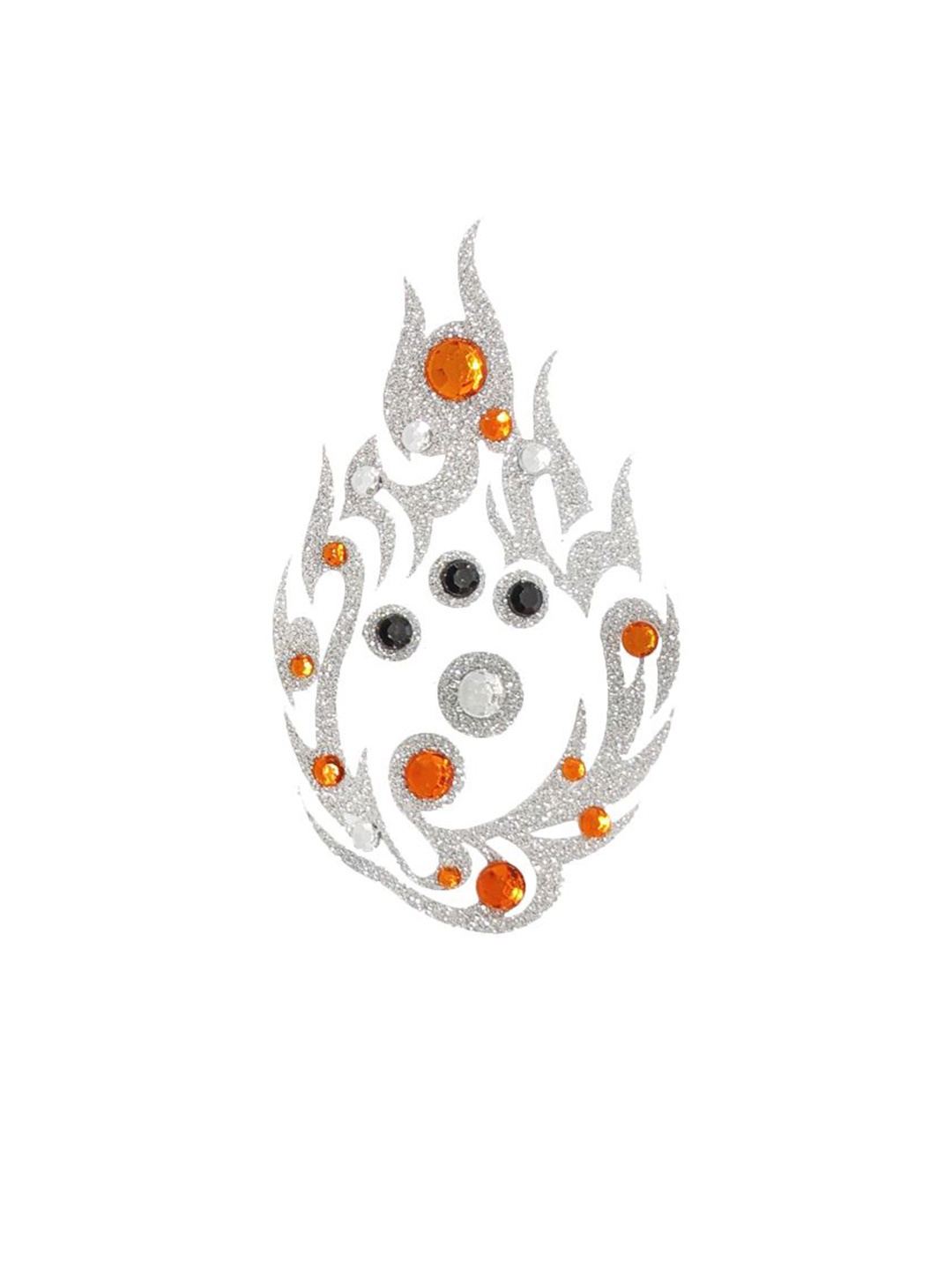 

Comet Busters Stones Studded Glitter Temporary Body Jewel Tattoo, Silver