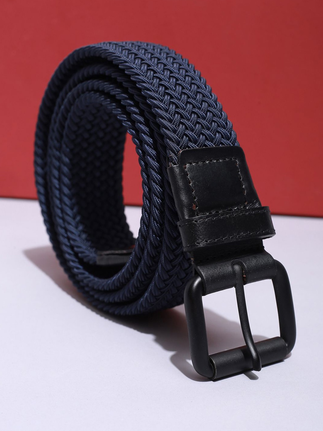 

Allen Solly Men Textured Leather Belt, Navy blue