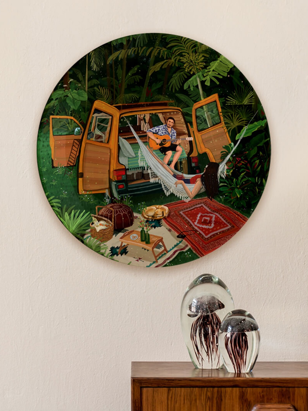 

The Plated Project Green & Black Printed Ceramic Wall Plate