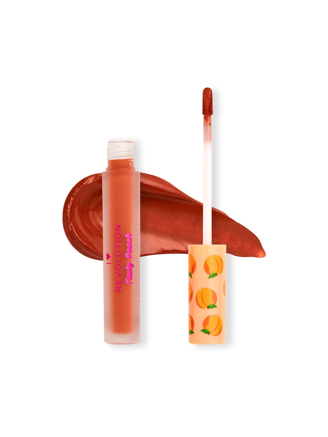 

Makeup Revolution London I Heart Revolution Tasty Peach Soft Peach Liquid Lipstick-Melba, Orange