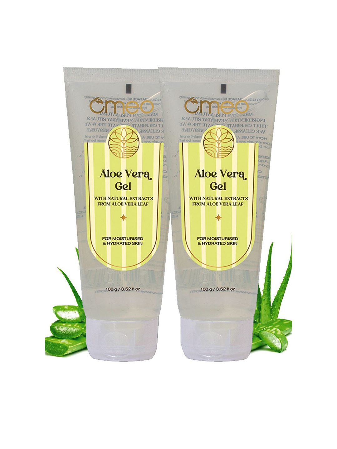 

Omeo Set Of 2 Aloe Vera Gel For Hydrated Skin - 100g Each, Grey