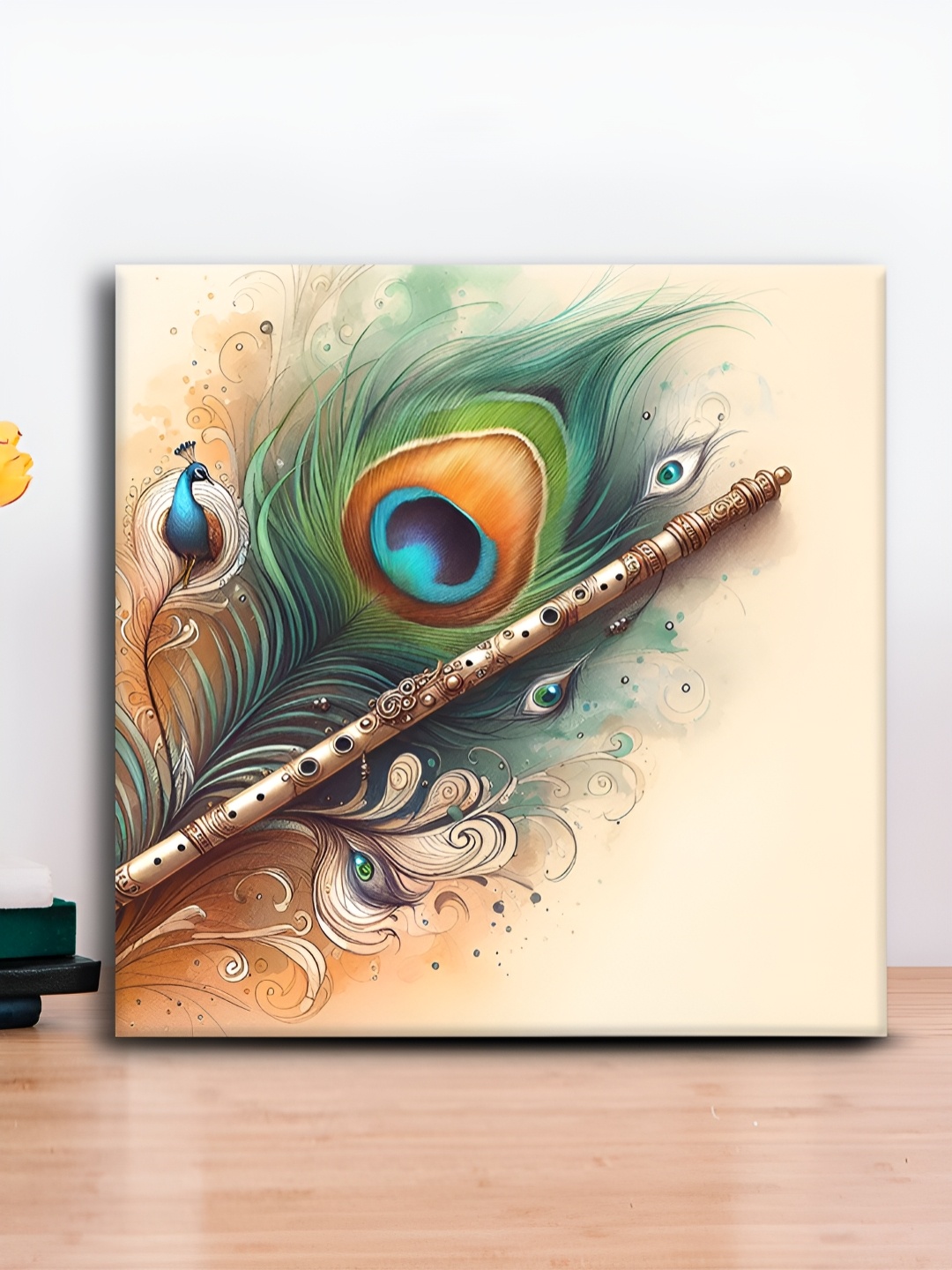 

OLIVE TREE Beige & Green Canvas Religious Wall Painting
