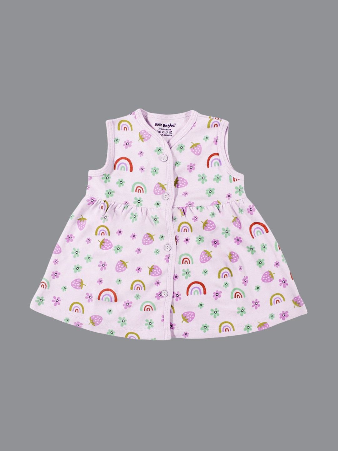 

Born Babies Girls Printed A-Line Dress, Purple