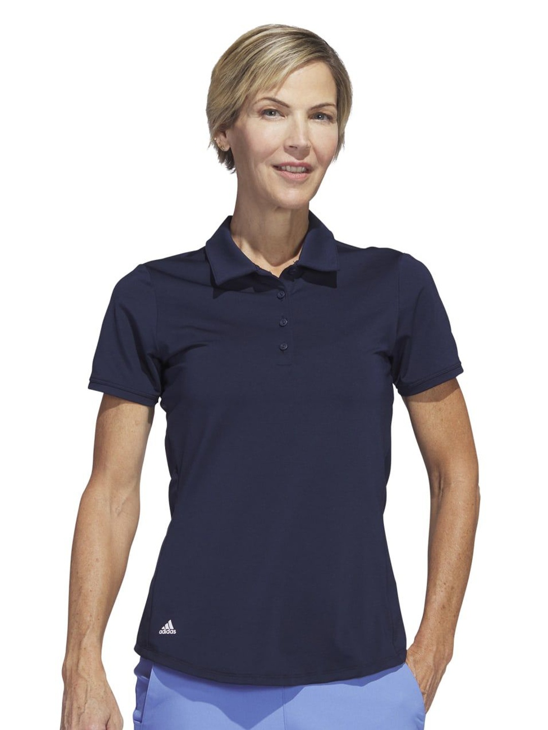 

ADIDAS Women Polo Collar T-shirt, Blue