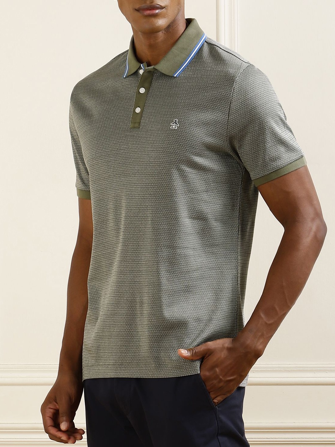 

Original Penguin Men Polo Collar Pockets Slim Fit T-shirt, Olive