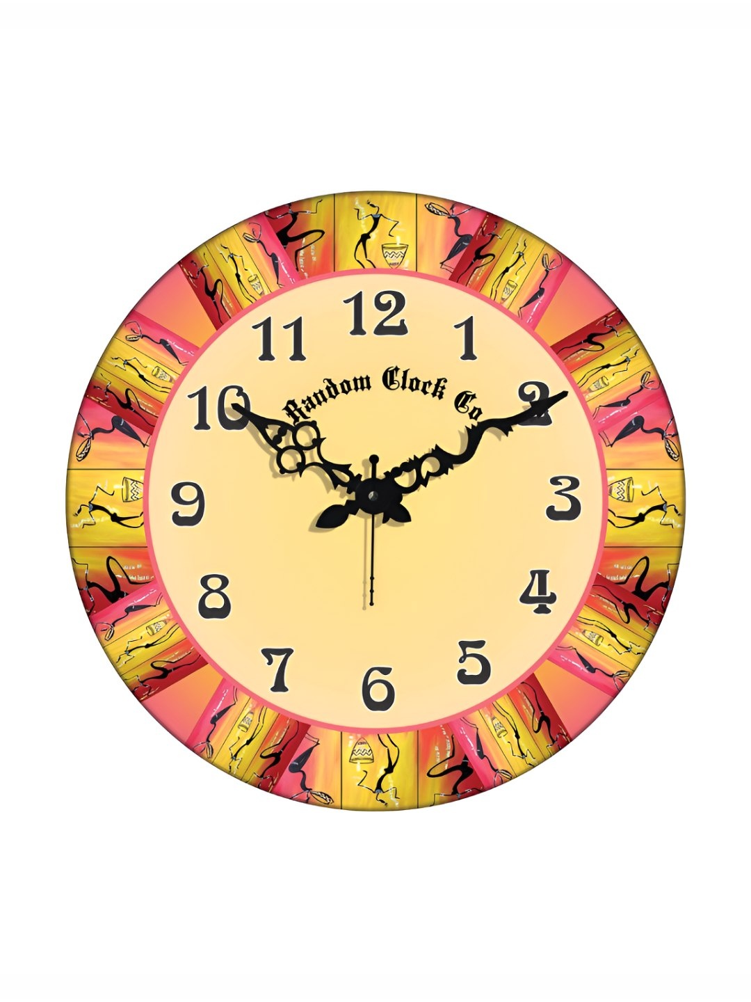 

RANDOM Printed Round Shaped Sweep Silent Movement Contemporary Wall Clock, Beige