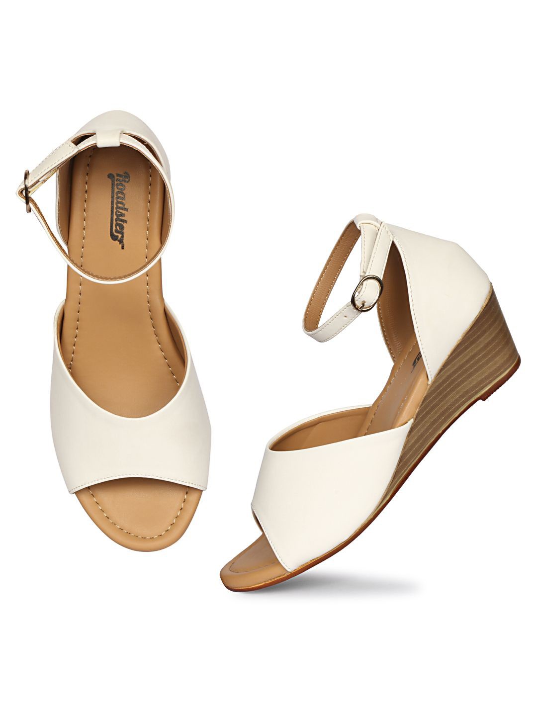 

The Roadster Lifestyle Co Women Synthetic Wedge Heel Sandals, White