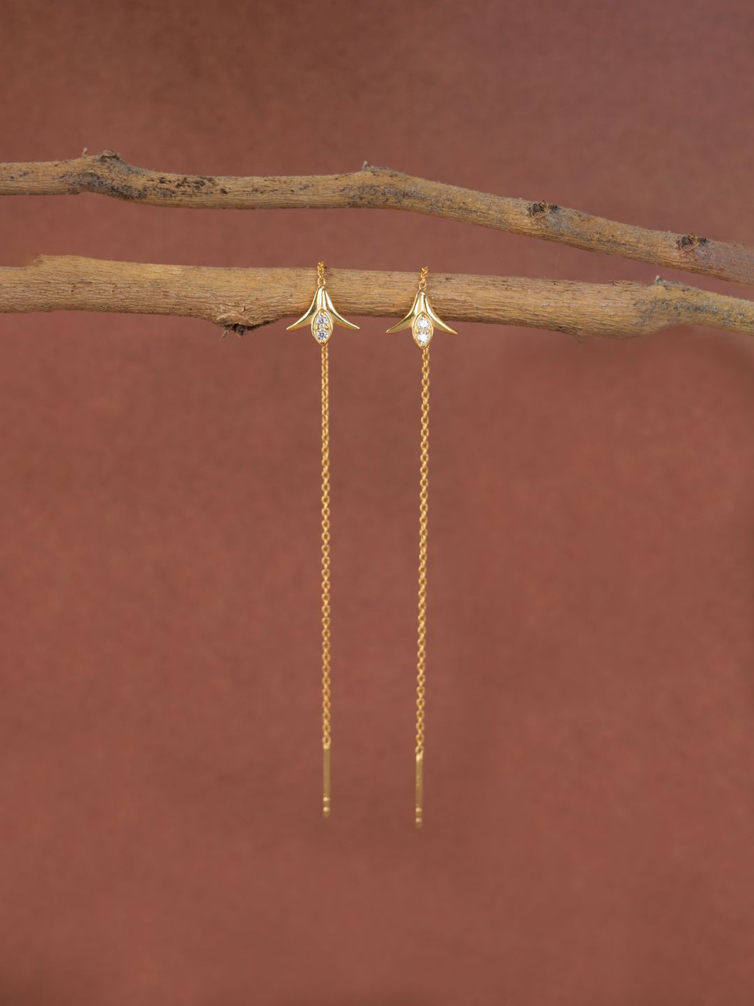 

Clara 925 Sterling Silver Gold-Plated Drop Earrings