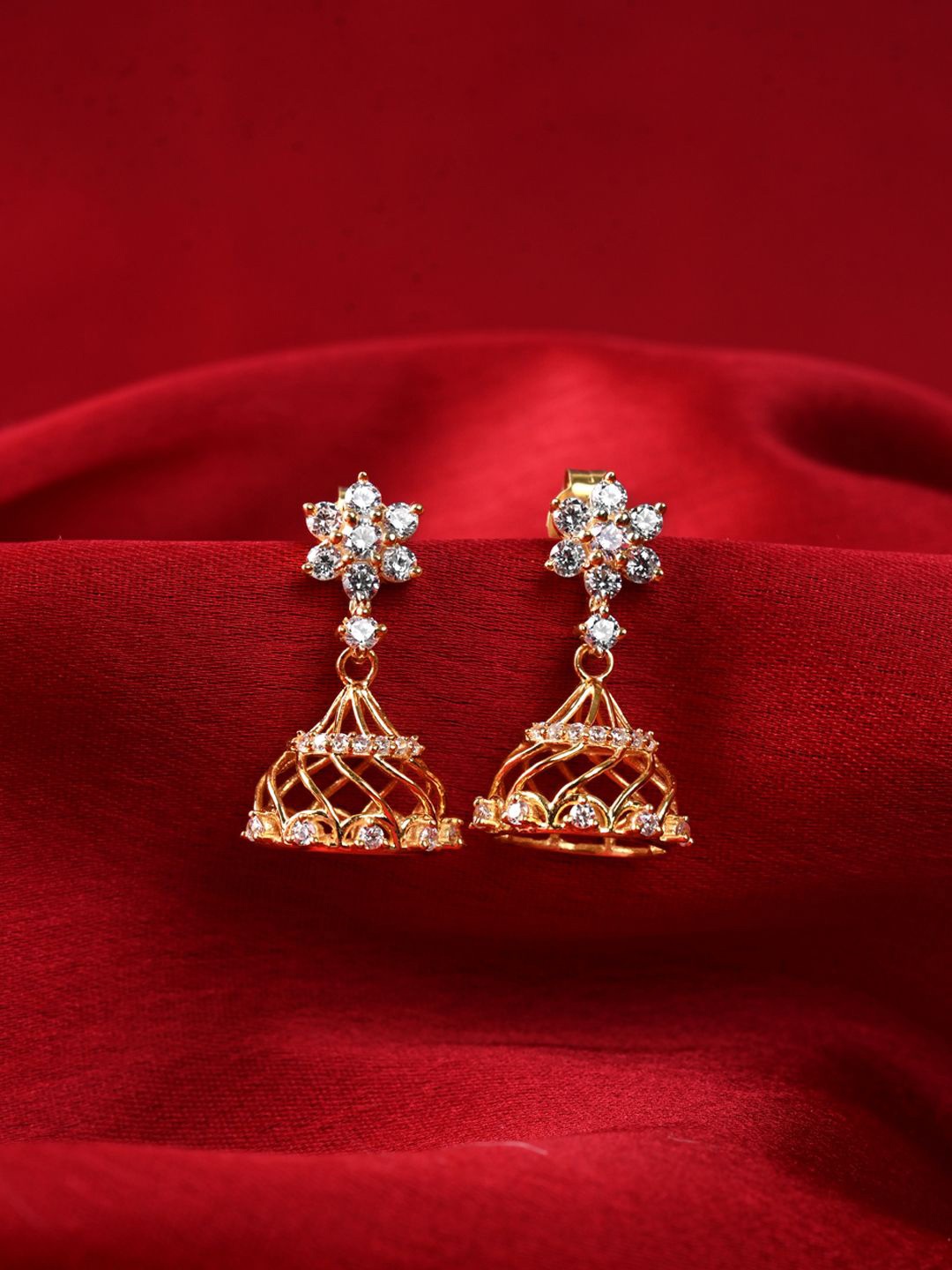 

Clara 925 Sterling Silver Gold-Plated Jhumkas Earrings