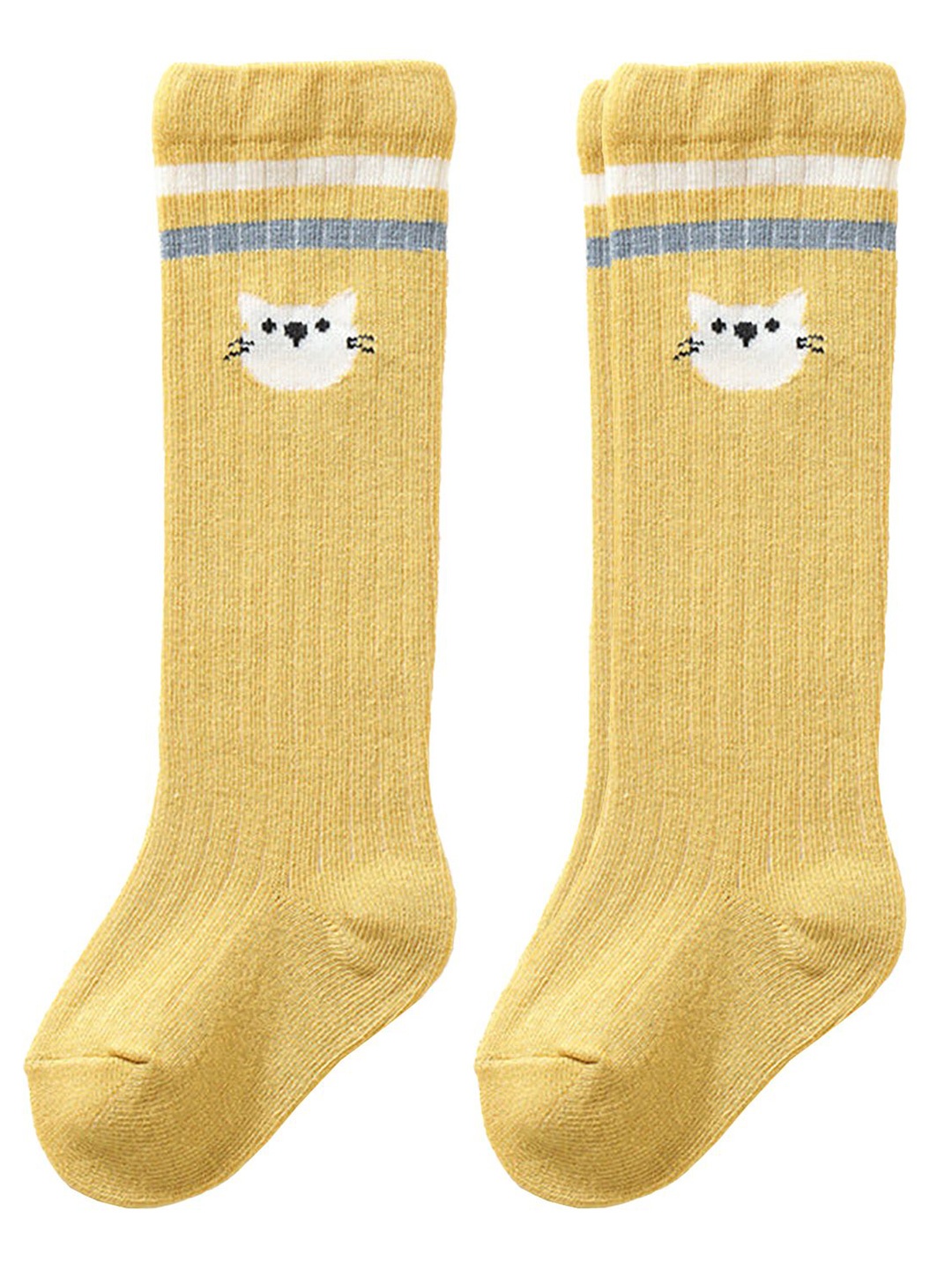 

SYGA Kids Cotton Above Knee -Length Socks, Yellow