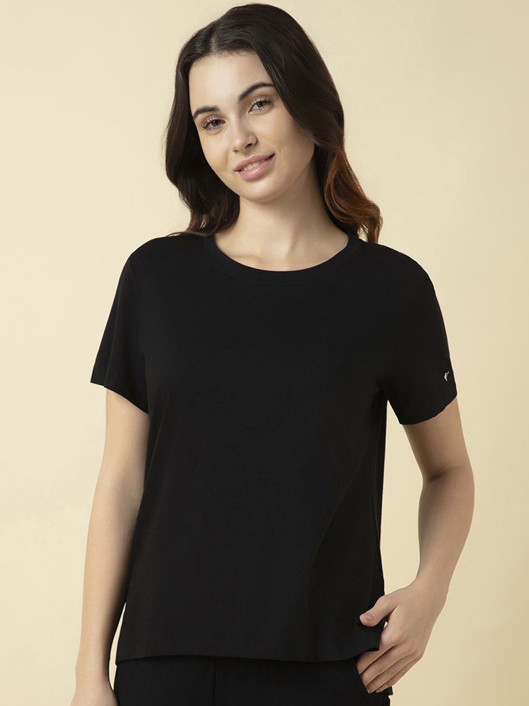

Van Heusen Women Relax Fit Lounge T Shirt, Black
