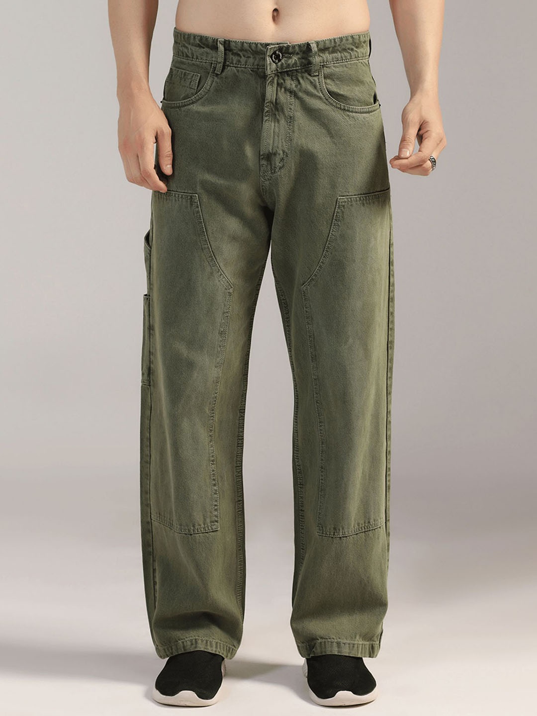 

DI LUSSO Men Mid-Rise Relaxed Fit Jeans, Olive