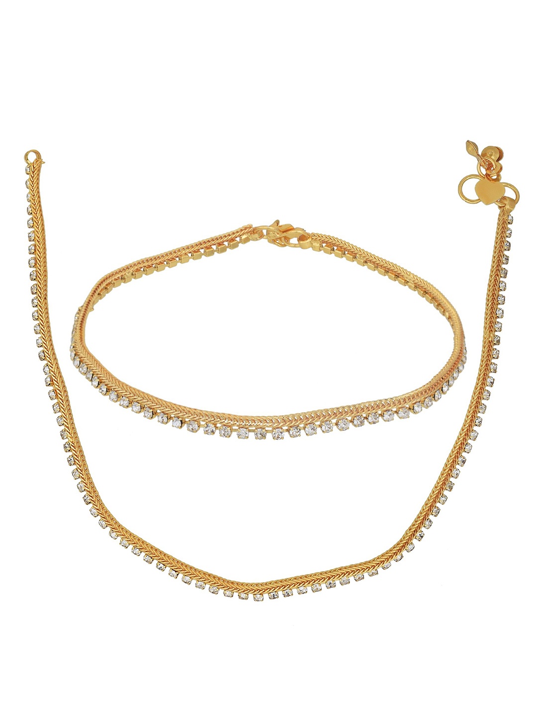 

MEMOIR 24KT Gold-Plated CZ studded Stylish Anklet