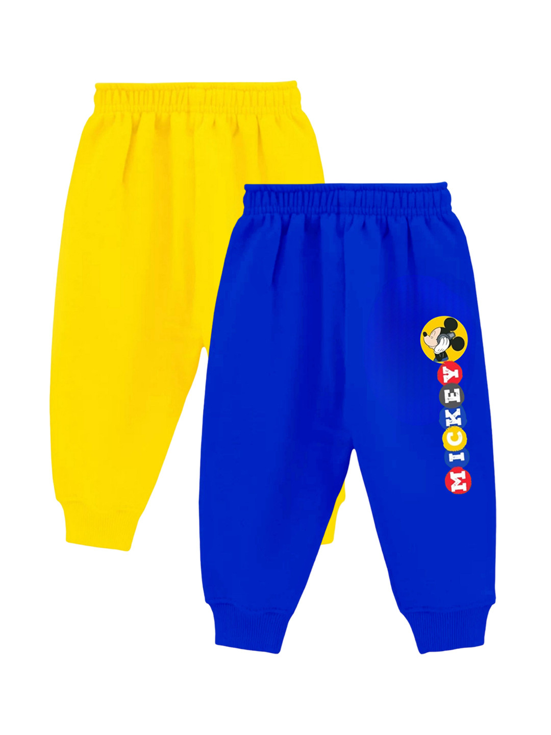 

BAESD Kids Pack Of 2 Cartoon Characters Printed Cotton Joggers, Yellow