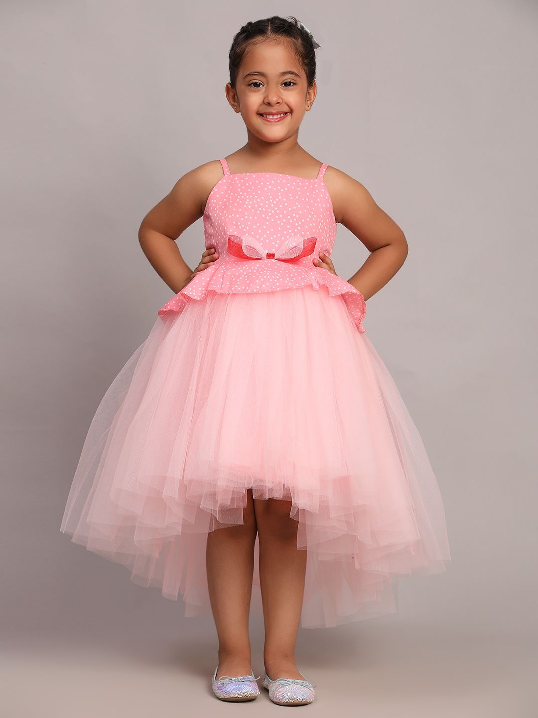 

Toy Balloon kids Girls High -Low Fit & Flare Midi Dress, Pink
