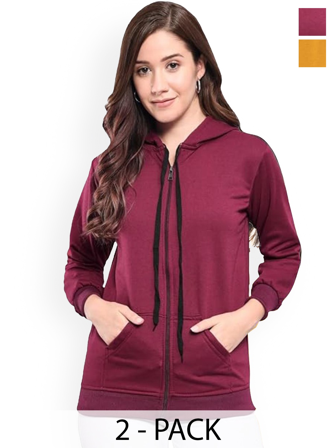 

Funday Fashion Women Fleece Jacket, Burgundy