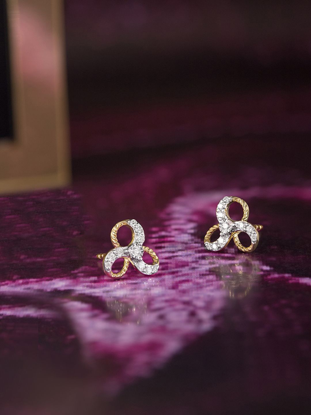 

Mia by Tanishq 14K Gold & Diamond Stud Earrings, Yellow