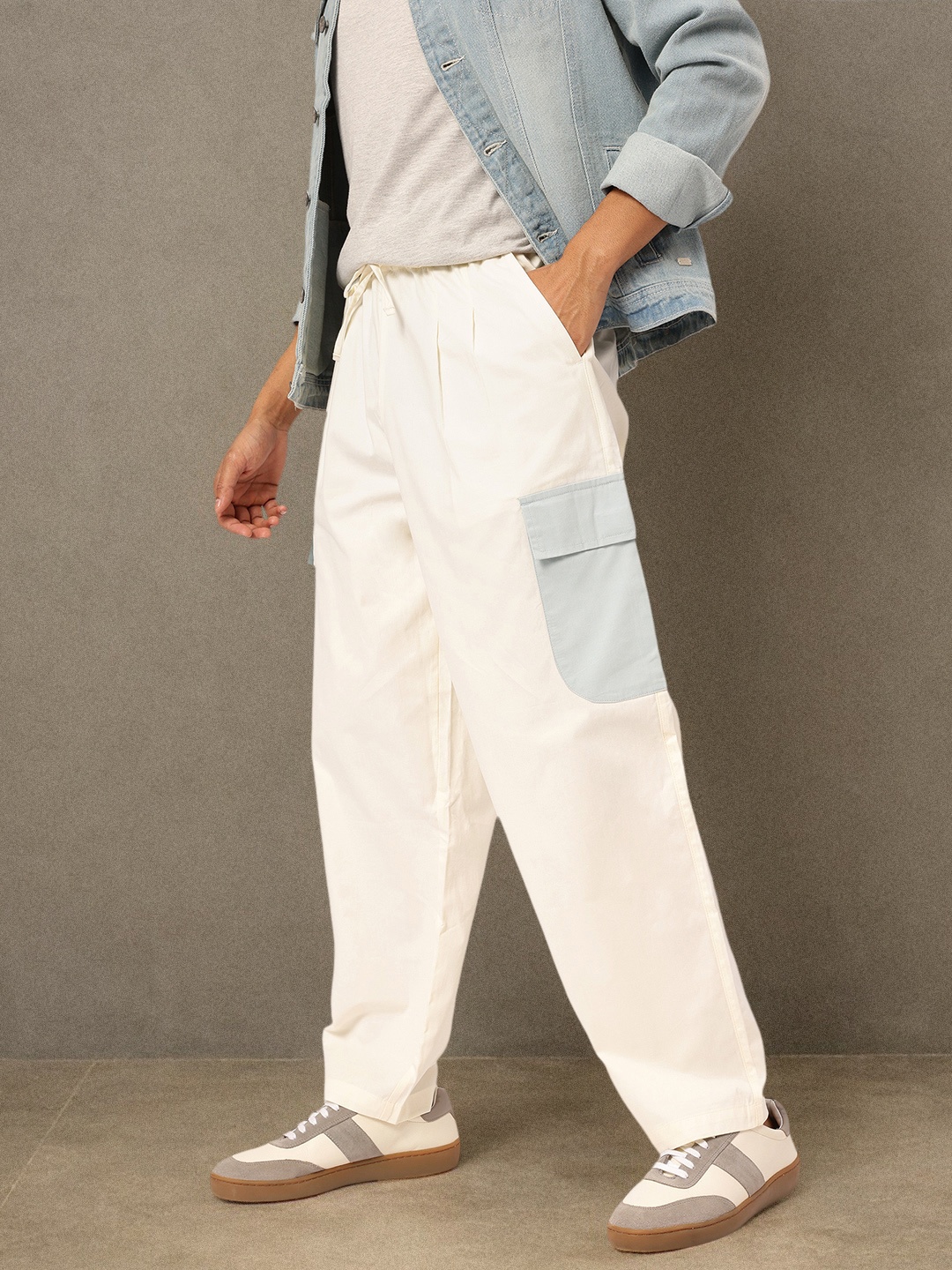 

Kook N Keech Urban Vibes Contrast Pocket Joggers, Cream