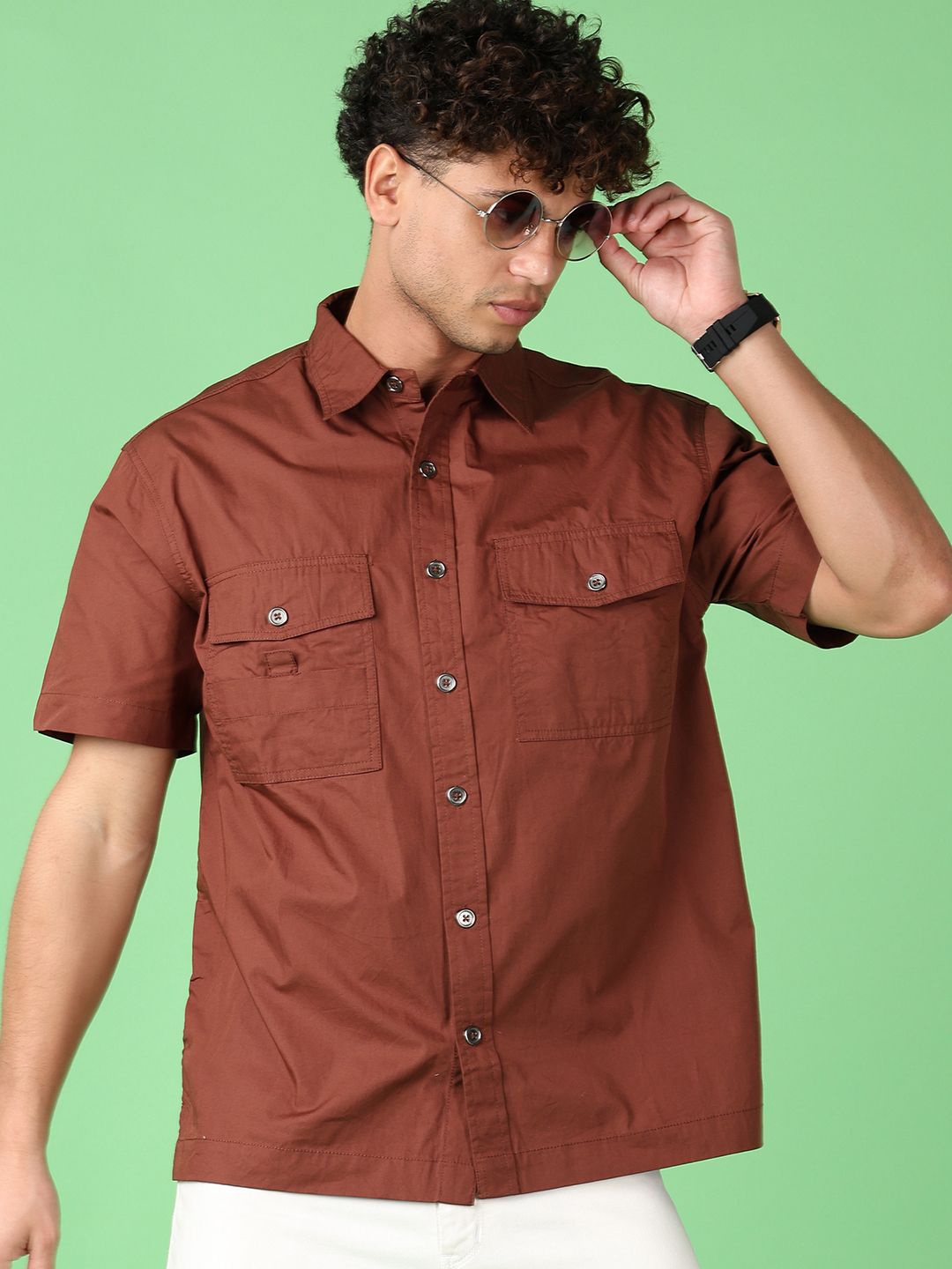 

V-Mart Men Casual Shirt, Brown