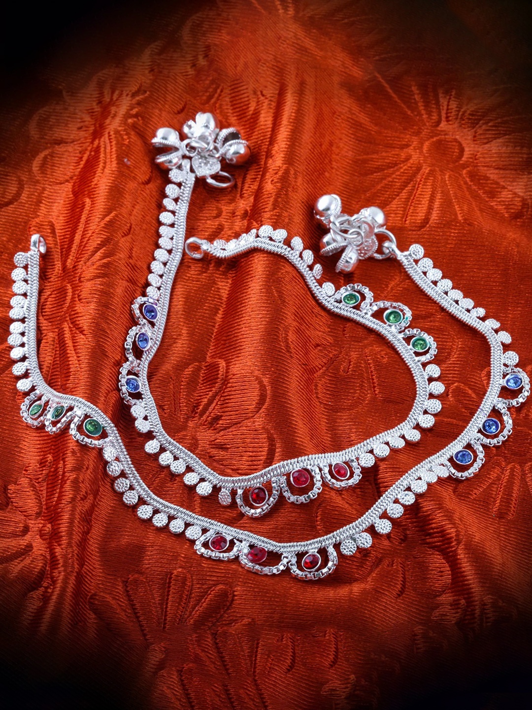

Heer Collection Silver-Plated Beaded Anklet