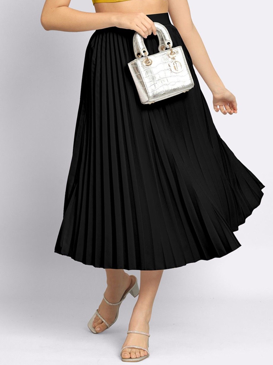 

Raiyani Enterprise Women Flared Maxi Skirt, Black