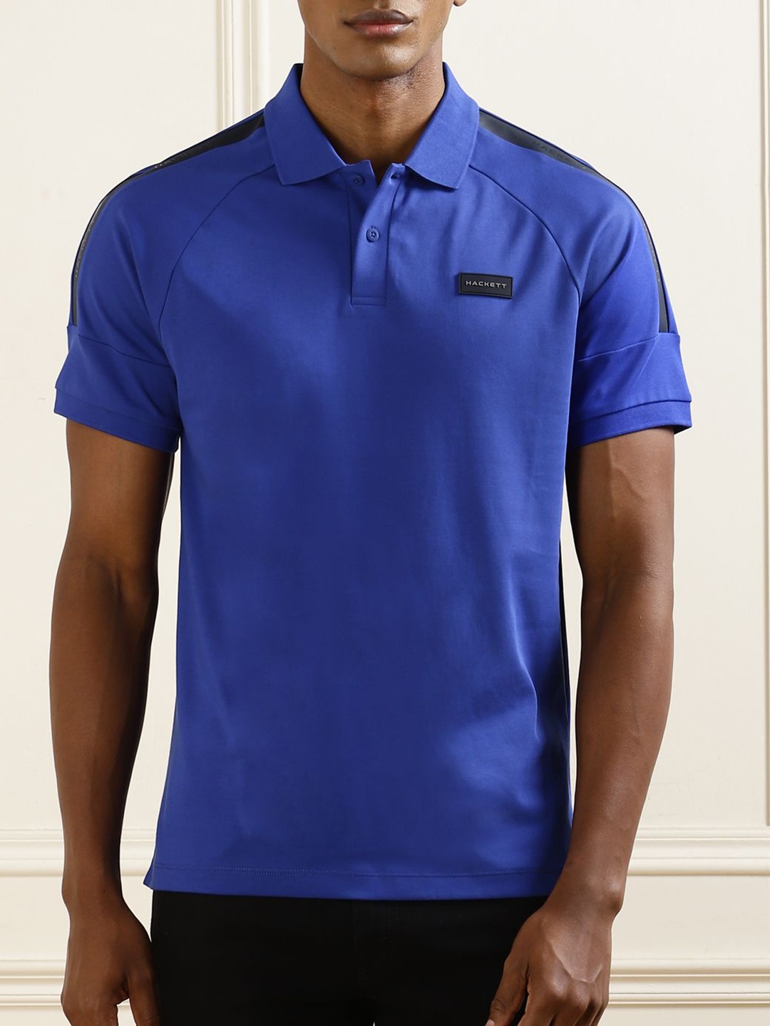 

HACKETT LONDON Men Polo Collar Applique Slim Fit T-shirt, Blue