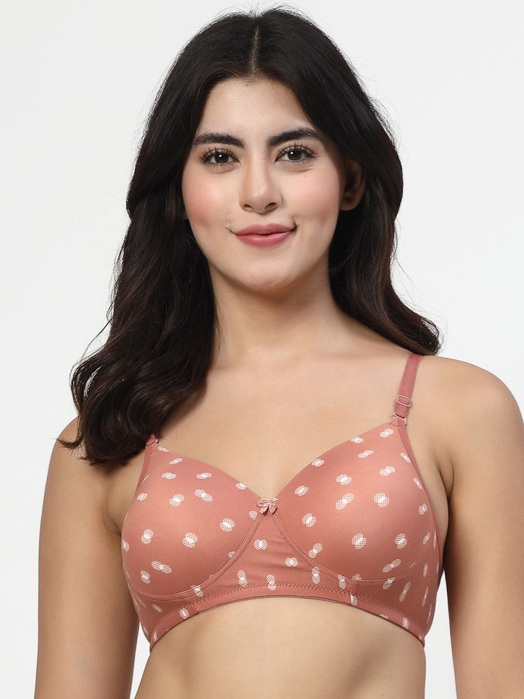 

Docare Women Printed Seamless Full Coverage Lightly Padded T- Shirt Bra, Brown